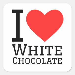 Sticker Carré J'adore le chocolat blanc