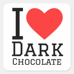 Sticker Carré J'adore le chocolat noir