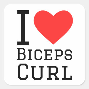 Sticker Carré J'adore le curling biceps