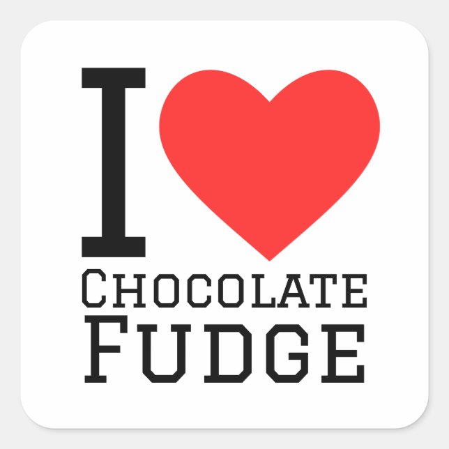 Sticker Carré J'adore le fusible au chocolat (Devant)