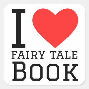 Sticker Carré J'adore le livre de contes de fées