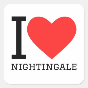 Sticker Carré J'adore le nightingale