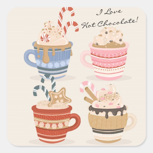 Sticker Carré J'adore le scrapbooking et le Journal au chocolat  (Devant)