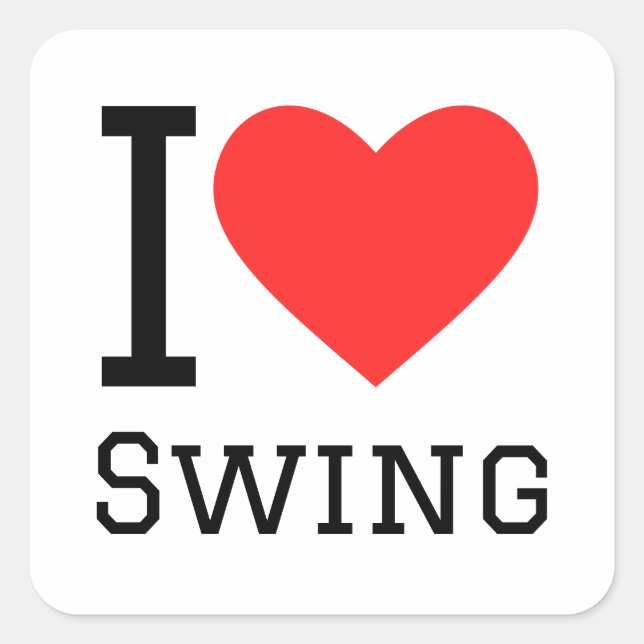 Sticker Carré J'adore le swing (Devant)