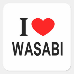 Sticker Carré J'adore le WASABI J'AIME WASABI J'AIME WASABI