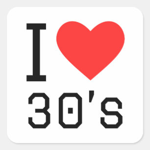 Sticker Carré J'adore les années 30