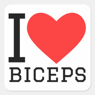 Sticker Carré J'adore les biceps