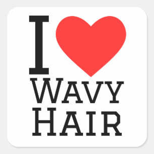 Sticker Carré J'adore les cheveux ondulés