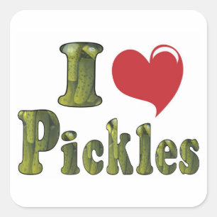 Sticker Carré J'adore les cornichons