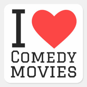 Sticker Carré J'adore les films comiques
