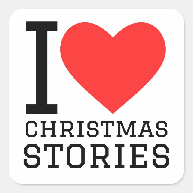 Sticker Carré J'adore les histoires de Noël  (Devant)