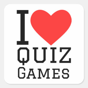 Sticker Carré J'adore les jeux de quiz