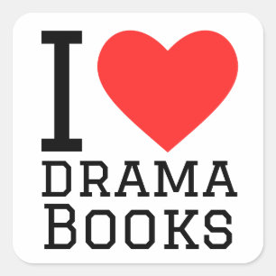 Sticker Carré J'adore les livres de théâtre