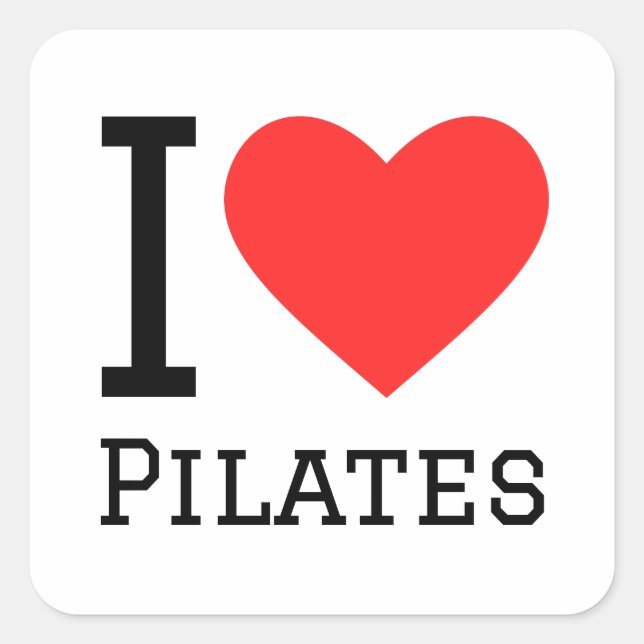 Sticker Carré J'adore les pilates (Devant)