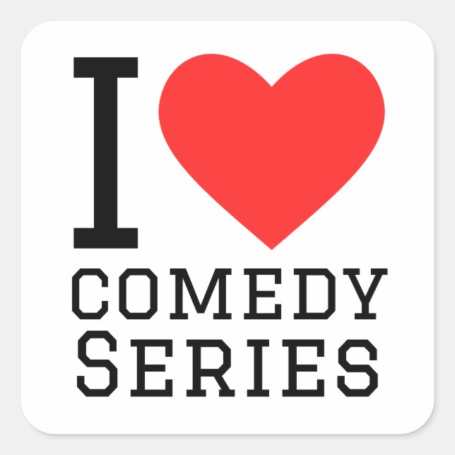 Sticker Carré J'adore les séries comiques (Devant)