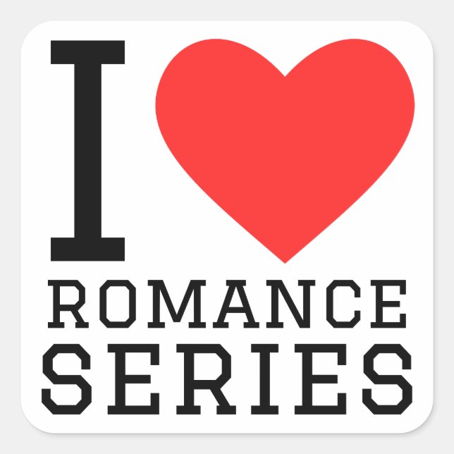 Sticker Carré J'adore les séries romantiques (Devant)