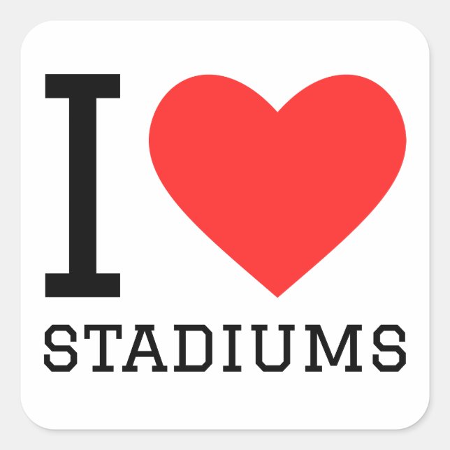 Sticker Carré J'adore les stades (Devant)