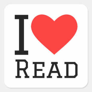 Sticker Carré j'adore lire