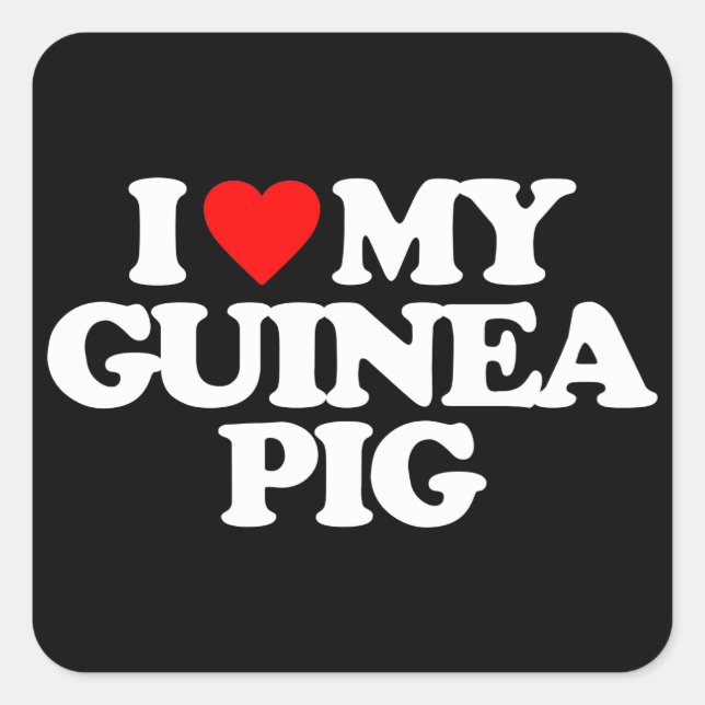 STICKER CARRÉ J'ADORE MON PIG DE GUINÉE (Devant)