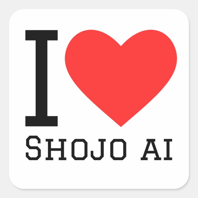 Sticker Carré J'adore shojo ai  (Devant)