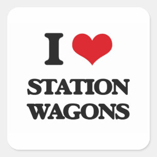 Sticker Carré J'adore Station Wagons