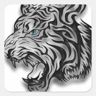 Sticker Carré Jaguar Empreinte de léopard Panther Motif