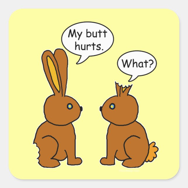 Sticker Carré J'Ai Blessé Le Mur ! - Quoi ? (Devant)