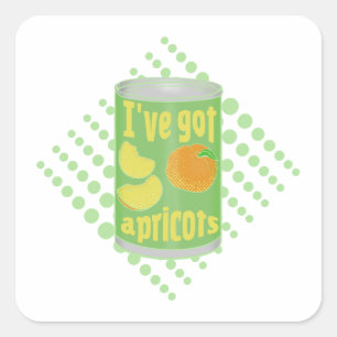 Sticker Carré J'ai des abricots Tin de fruit