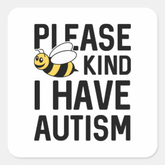 Sticker Carré J'ai l'autisme