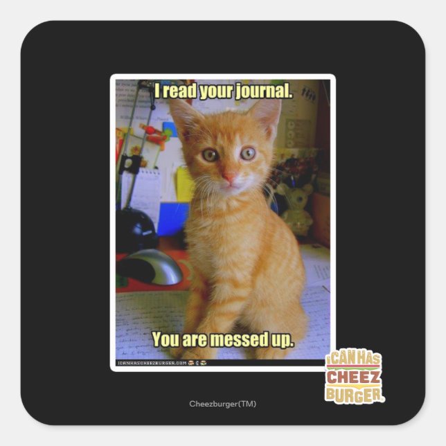 Sticker Carré J'ai lu votre journal (Devant)