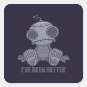 Sticker Carré J'Ai Mieux Été Triste Cartoon Robot