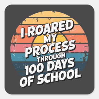 Sticker Carré J'ai parcouru mon processus pendant 100 jours d'éc