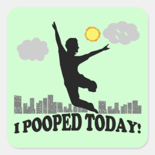 Sticker Carré J'Ai Poopé Aujourd'Hui