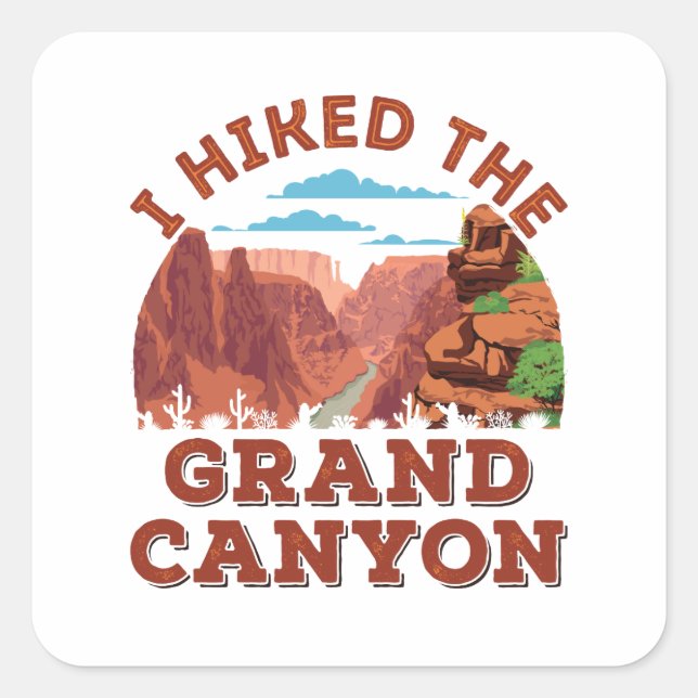 Sticker Carré J'Ai Promené Le Grand Canyon (Devant)