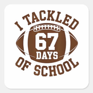 Sticker Carré J'ai relevé 67 jours de football scolaire Fantasti