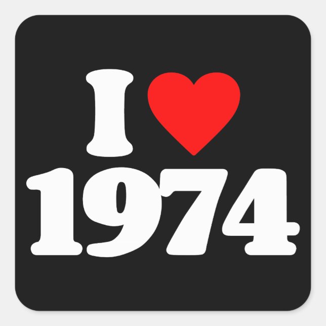 STICKER CARRÉ J'AIME 1974 (Devant)