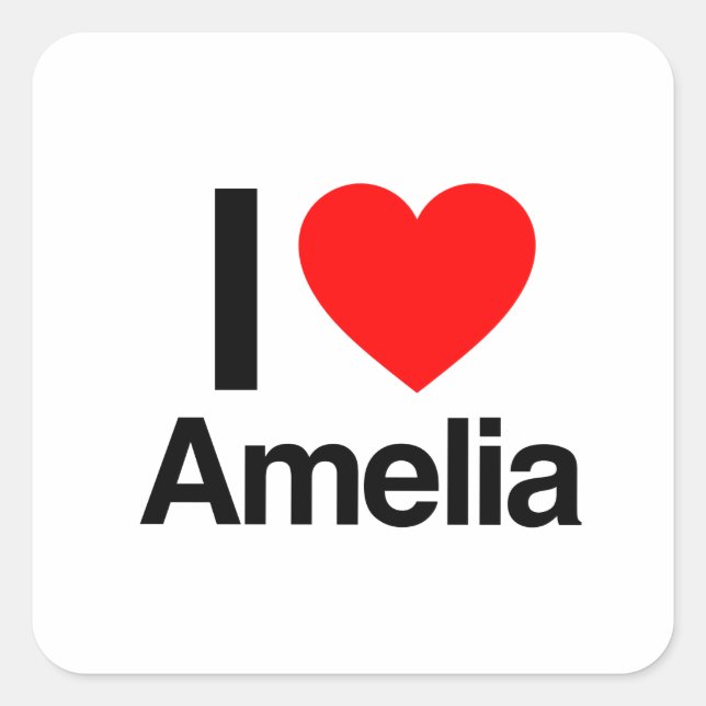 Sticker Carré j'aime amélie (Devant)
