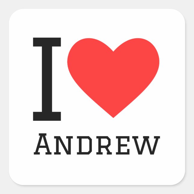 Sticker Carré J'aime andrew (Devant)