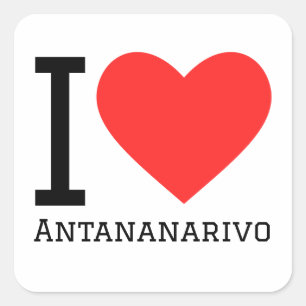 Sticker Carré J'aime antanarivo