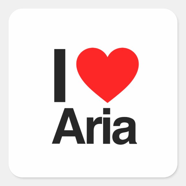Sticker Carré j'aime aria (Devant)