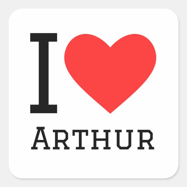 Sticker Carré J'aime arthur (Devant)