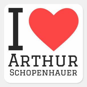 Sticker Carré J'aime arthur schopenhauer