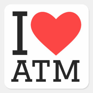 Sticker Carré j'aime atm