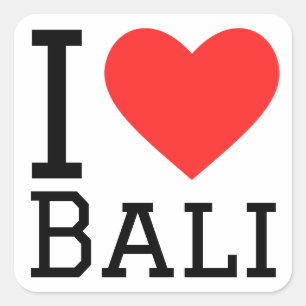 Sticker Carré J'aime Bali