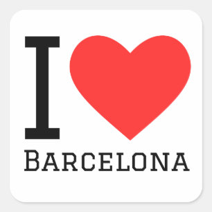 Sticker Carré J'aime Barcelone