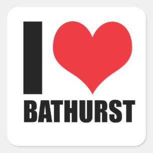 Sticker Carré J'aime Bathurst