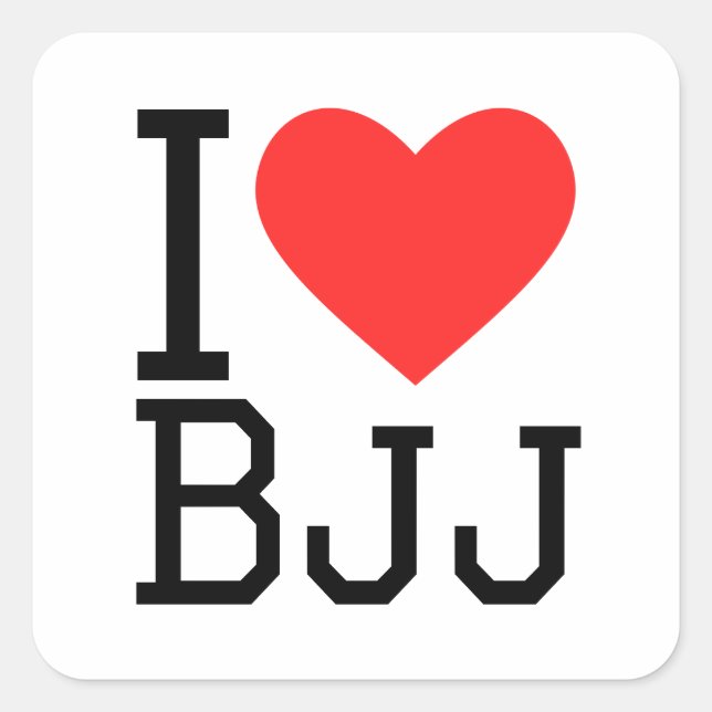Sticker Carré J'aime bjj (Devant)