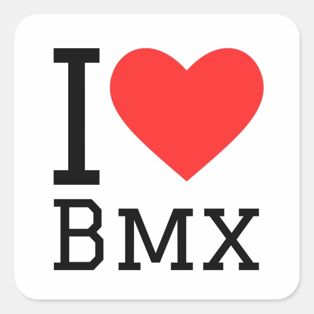 Sticker Carré J'aime bmx (Devant)