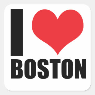 Sticker Carré J'aime Boston