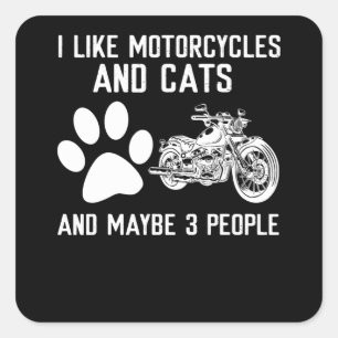 Sticker Carré J'Aime Bourbon Et Ma Moto Et Peut-Être